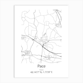 Pace,France Minimalist Map Art Print