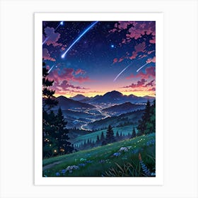 Night Sky Anime aesthetic 38 Art Print