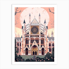 Westminster Abbey   London, England   Cute Botanical Illustration Travel 3 Art Print