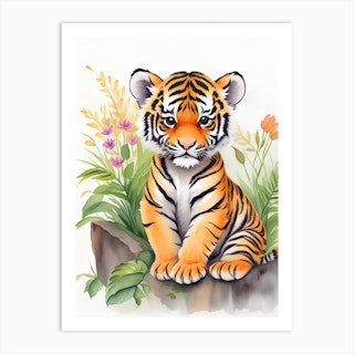 Tiger mom and baby, Art- Texture This is the female cub. Th…