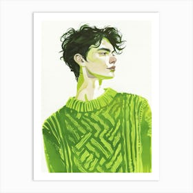 Man In A Green Sweater Art Print