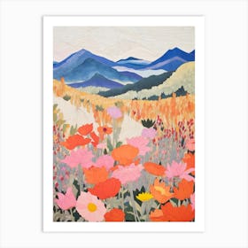Mount Tamalpais United States 1 Colourful Mountain Illustration Art Print