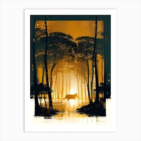 Sunset In The Woods 1 Art Print