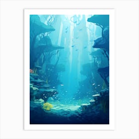 Underwater Abstract Minimalist 7 Affiche