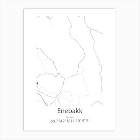 Enebakk,Norway Minimalist Map Art Print