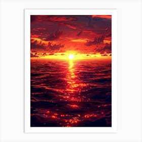 Sunset Over The Ocean 81 Art Print