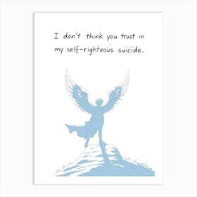 Angel Qoute Illustration 11 Art Print