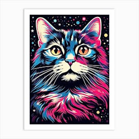 Celestial Whiskerwarp, Psychedelic Cats series Art Print