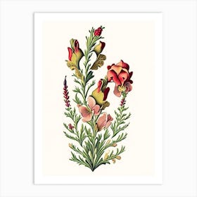 Snapdragon 1 Floral Botanical Vintage Poster Flower Art Print
