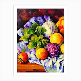 Red Cabbage 3 Cezanne Style vegetable Art Print