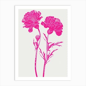 Hot Pink Marigold 1 Art Print