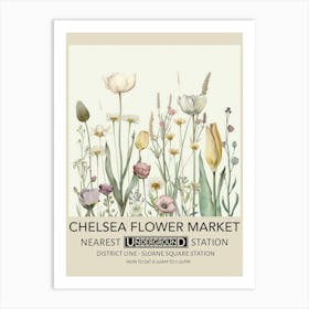 Chelsea Flower Market 2 Vintage Underground Travel Poster Art Print