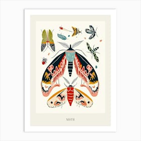 Colourful Insect Illustration Moth 16 Poster Art Print