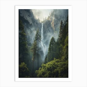 Waterfall In Yosemite 2 Art Print