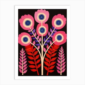 Flower Motif Painting Anemone 1 Art Print