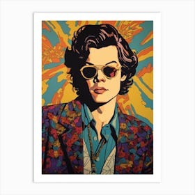 Harry Styles Retro Illustration  1 Art Print