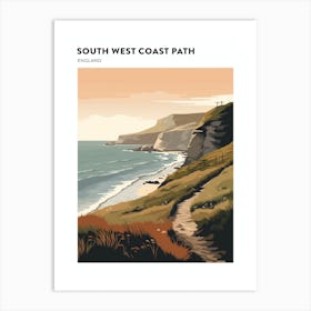 South West Coast Path England 3 Hiking Trail Landscape Poster Art Print
