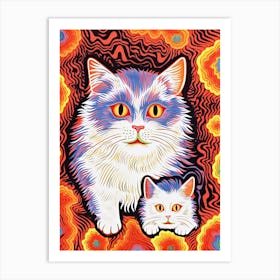 Louis Wain Kaleidoscope Psychedelic Cat 15 Art Print
