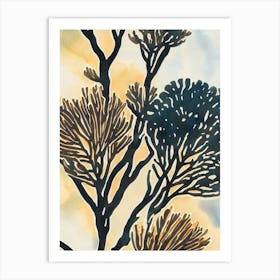 Acropora Verweyi 2 Vintage Graphic Watercolour Art Print