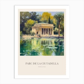 Parc De La Ciutadella Barcelona Spain Vintage Cezanne Inspired Poster Art Print
