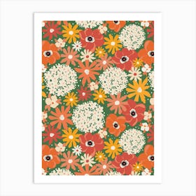 Mixed Summer Floral Garden Party Art Print