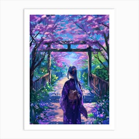 Girl In Kimono Art Print