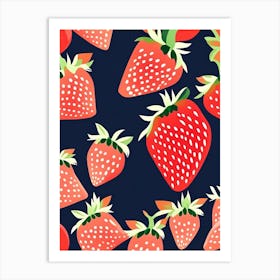 Strawberry Fruit, Market, Fruit, Neutral Abstract 2 Art Print