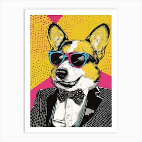 Super Cool Corgi Illustration Pop 4 Art Print