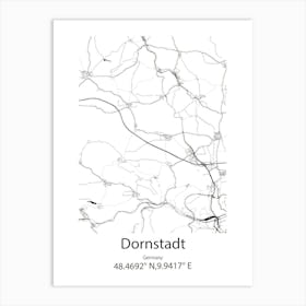 Dornstadt,Germany Minimalist Map Art Print