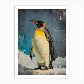 King Penguin Fernandina Island Colour Block Painting 3 Art Print