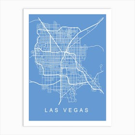 Las Vegas Map Blueprint Art Print