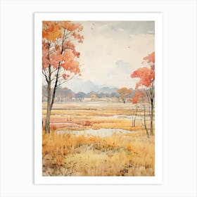 Autumn National Park Painting Chitwan National Park Nepal Art Print