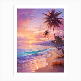 Sunset On The Beach 3 Art Print