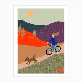 Autumn Bicycle Ride Art Print