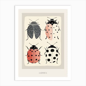 Colourful Insect Illustration Ladybug 5 Poster Art Print