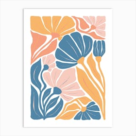 Flowers Matisse Style Boho Botanical Art Print