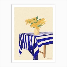 The Mimosas Blue Art Print
