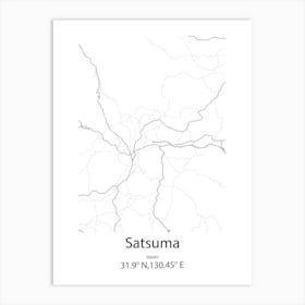 Satsuma,Japan Minimalist Map Art Print