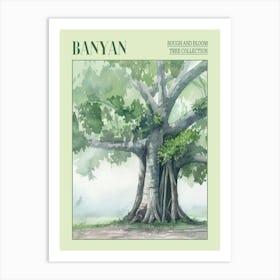 Banyan Tree Atmospheric Watercolour Painting 6 Poster Art Print