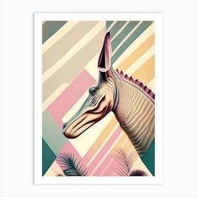 Parasaurolophus Pastel Dinosaur Art Print