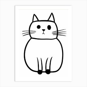 Ink Cat Line Drawing 3 Art Print