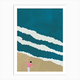 Minimalist Beach Illustration Scandi Nordic Wall Art Art Print