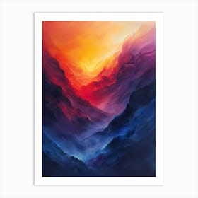 Sunset In The Mountains 5 Art Print