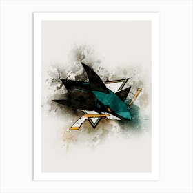 San Jose Sharks Watercolor Art Print