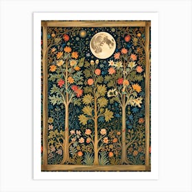 William Morris Moonlight In The Forest 113 Art Print