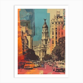 Buenos Aires   Retro Collage Style 1 Art Print