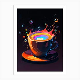 Coffee Cup With Bubbles Art Print