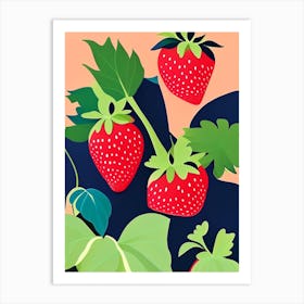 Everbearing Strawberries, Plant, Pop Art Matisse Art Print