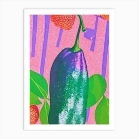 Anaheim Pepper 2 Risograph Retro Poster vegetable Art Print