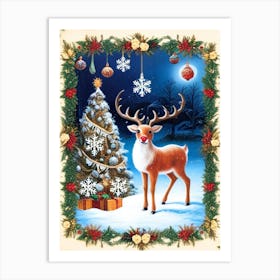 William Morris Christmas Deer 3 Poster